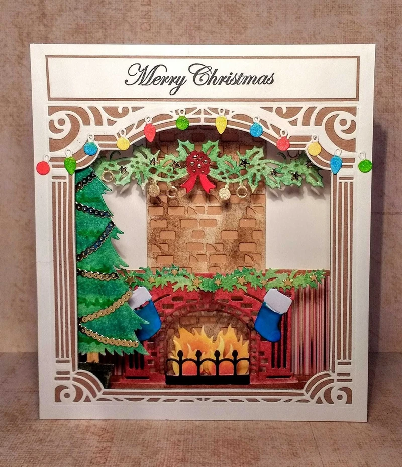Build a Scene Dies Winter Christmas Xmas Metal Cutting Die Stencil For Diy Scrapbooking Cards Crafts Dies Cutter Decor