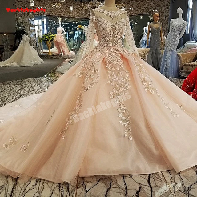 00322 vestido de festa прозрачное бальное платье с аппликацией сзади длинными рукавами и