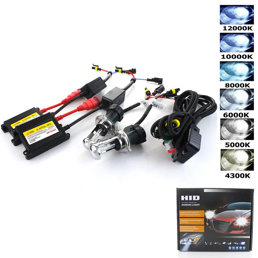 AC 55 Вт ксенона H7 6000 К 8000 hid комплект H1 xenon 4300 10000 12000 HID фар лампы conversion kit|Лампы для