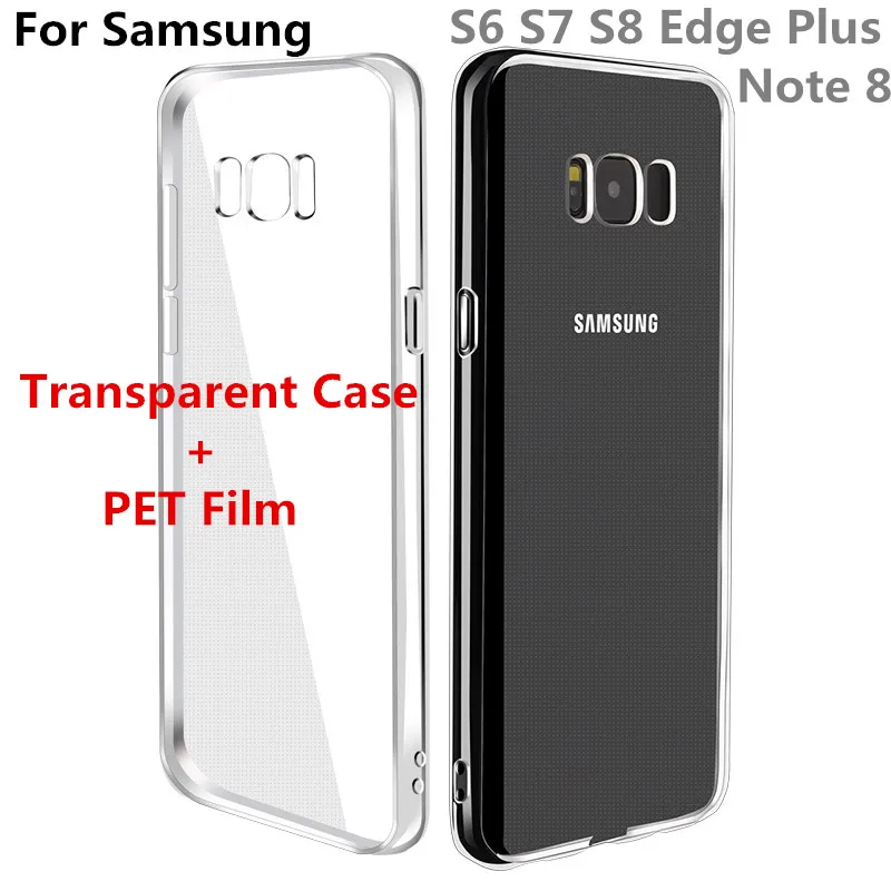 Прозрачный чехол для samsung Galaxy S6 S7 S8 Edge Plus мягкие силиконовые чехлы из ТПУ защитная