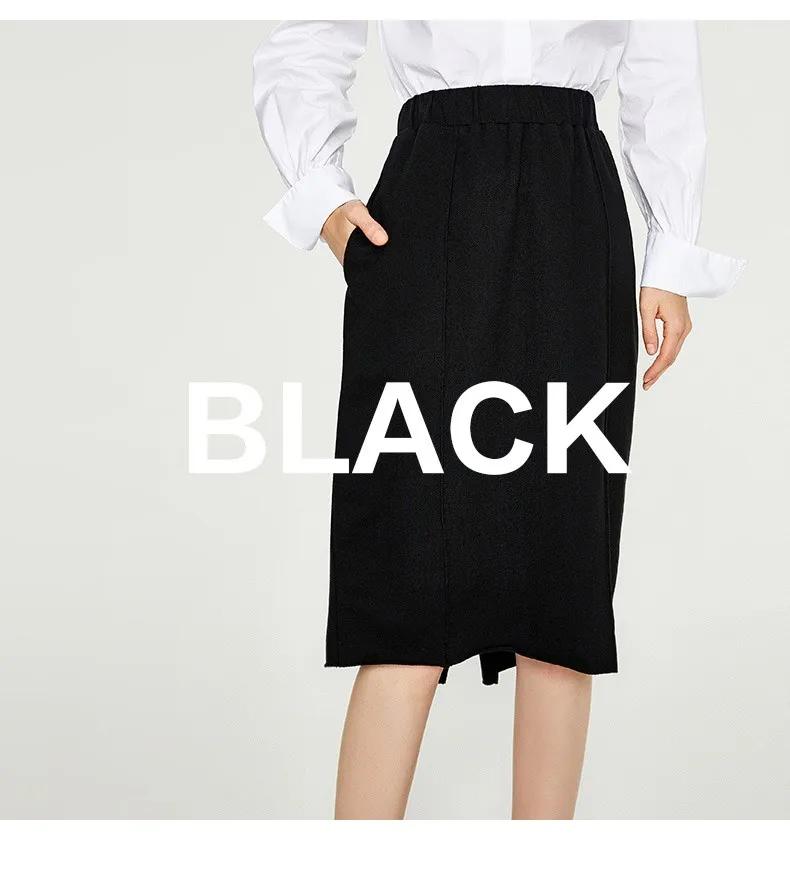 Toyouth New Autumnn Elastic High Waist Skirts Women Loose Midi Skirt H-Line Solid Ladies Skirt Causal Slim Plus Size Faldas Saia