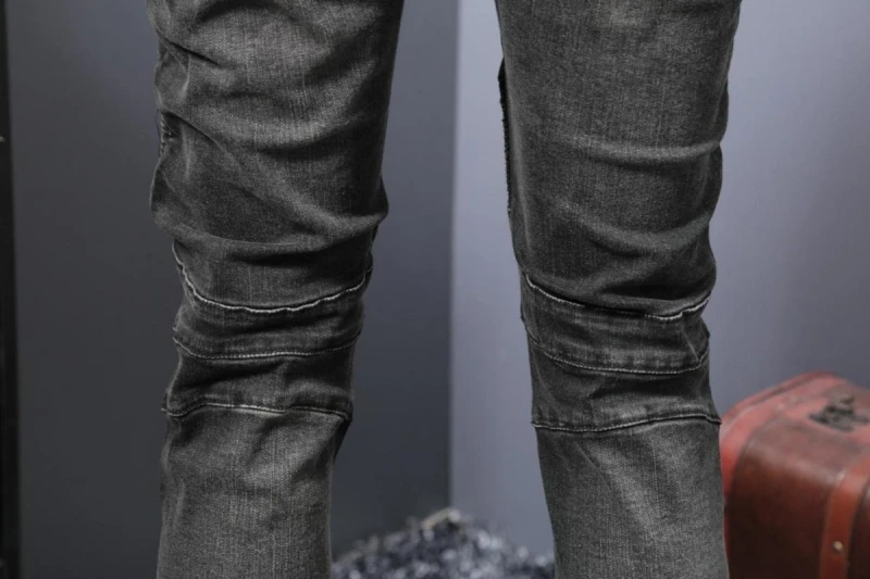 Винтажные, с дырами джинсы Для мужчин Классические Плиссированные Slim Fit джинсовые брюки для байкеров Street Стиль хип-хоп Жан женский джинсовый комбинезон мужской