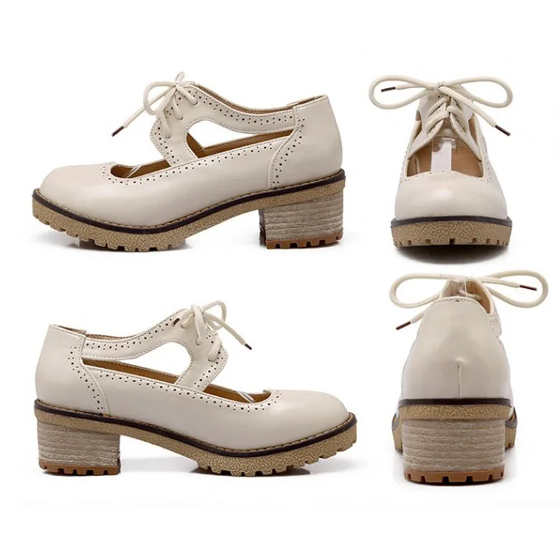 Оксфорды в ретро стиле для женщин большие размеры 34–43 повседневные туфли на