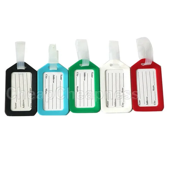 5 шт./лот цветные пластиковые дорожные бирки для багажа Модные Цветные этикетки с