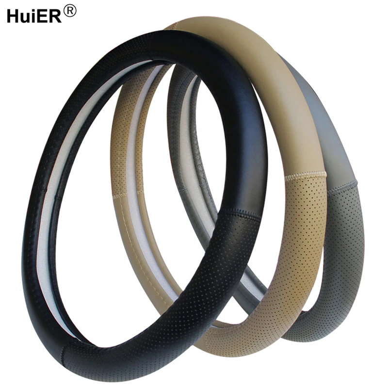 

Universal Car Steering Wheel Cover 3 Colors Artificial Leather Breathable Sweat-absorbent Non-slip Braid on the Steering-wheel
