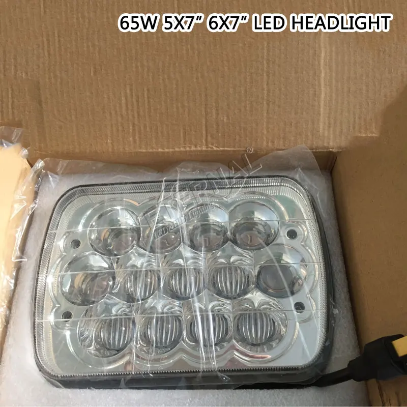 Бесплатная доставка 1x65 Вт 5x7 6x7 led Луч направленного типа фары 12V 24V для мотоциклов