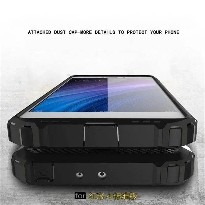 Beworlder For Xiaomi Redmi 4 Case ShockProof Armor Phone Cases Heat Disspation Dual Protection TPU And PC Back Cover |