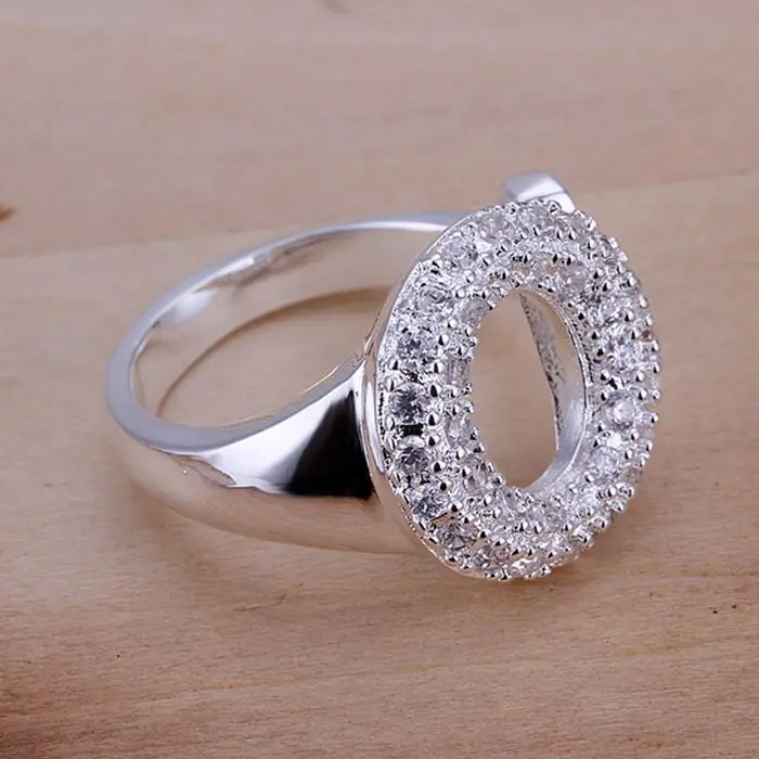 Оптовая продажа посеребренное кольцо модные ювелирные изделия вставки открытое