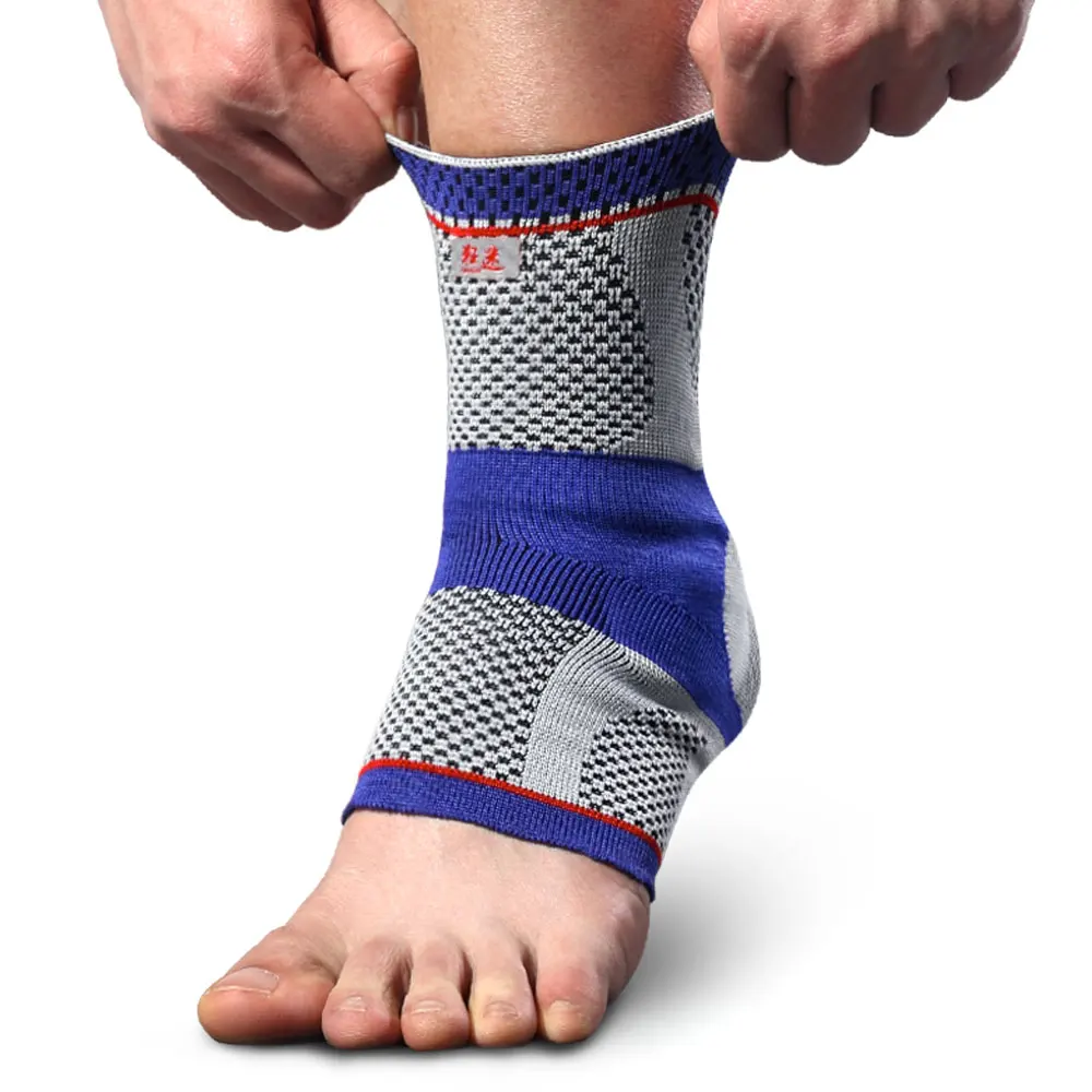 Kuangmi 1 Piece Gel Sport Ankle Brace flat knitting machine Knitting Compression Support Sleeve Sock Joint Relief The Pain | Спорт и