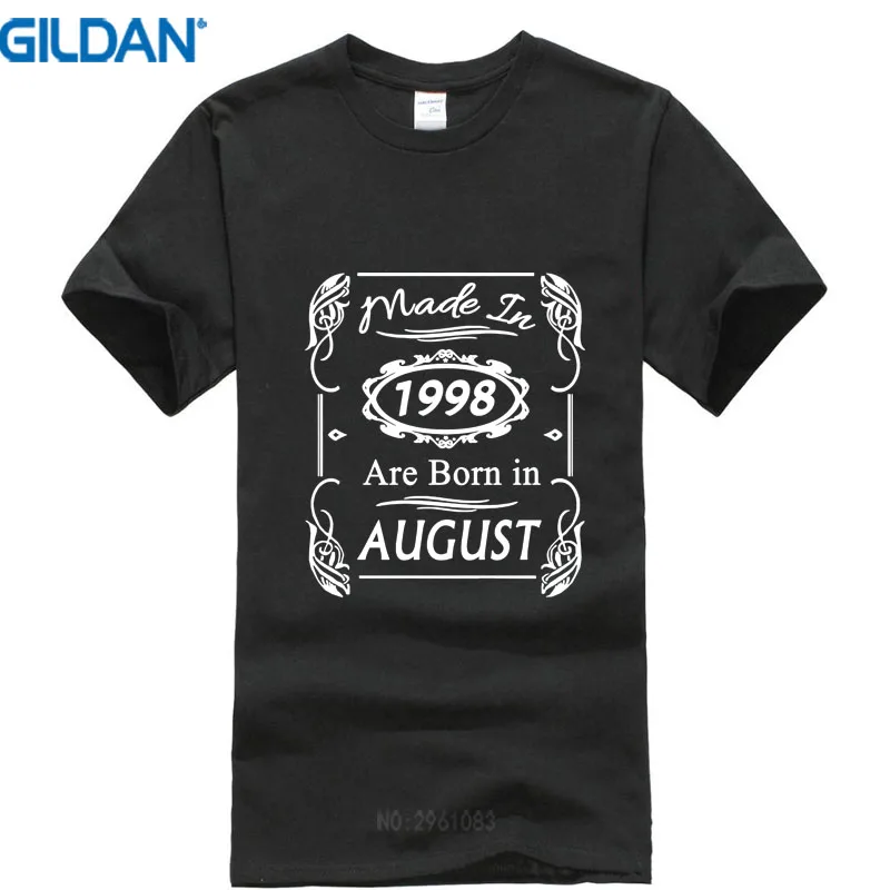 Fashion Logo Printing T Shirts Made In Are Born August 1998 Funny 19Th Birthday Gift | Мужская одежда