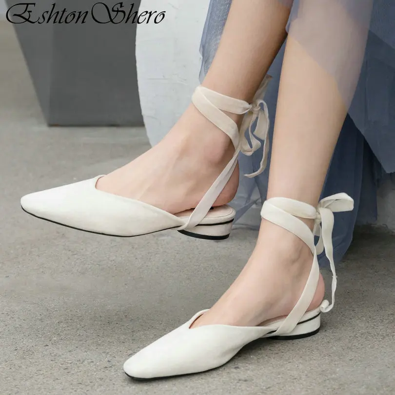 

EshtonShero Shoes Woman Pumps PU leather Pointed Toe Square Low Heel Pointed Toe Buckle Party Ladies Wedding Shoes Size 4-11
