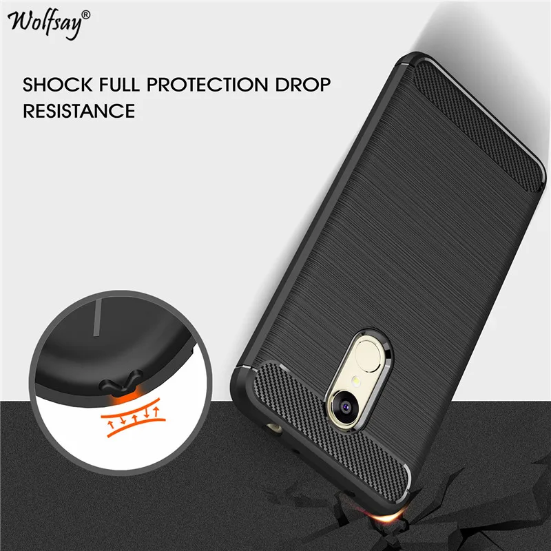 For Xiaomi Redmi 5 Plus Case Brushed Carbon Fiber Soft Silicone Phone Cover |