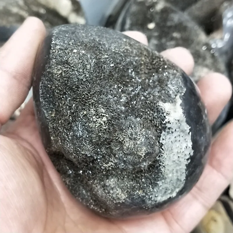 Природное яйцо динозавра septaria 150-550 г кристаллический драгоценный камень geode