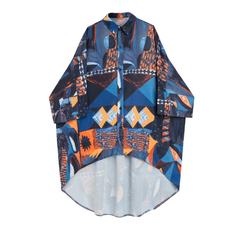 

M-XL!!Summer new geometric pattern print sleeves tide brand shirt men's wide version before the short short shirt.