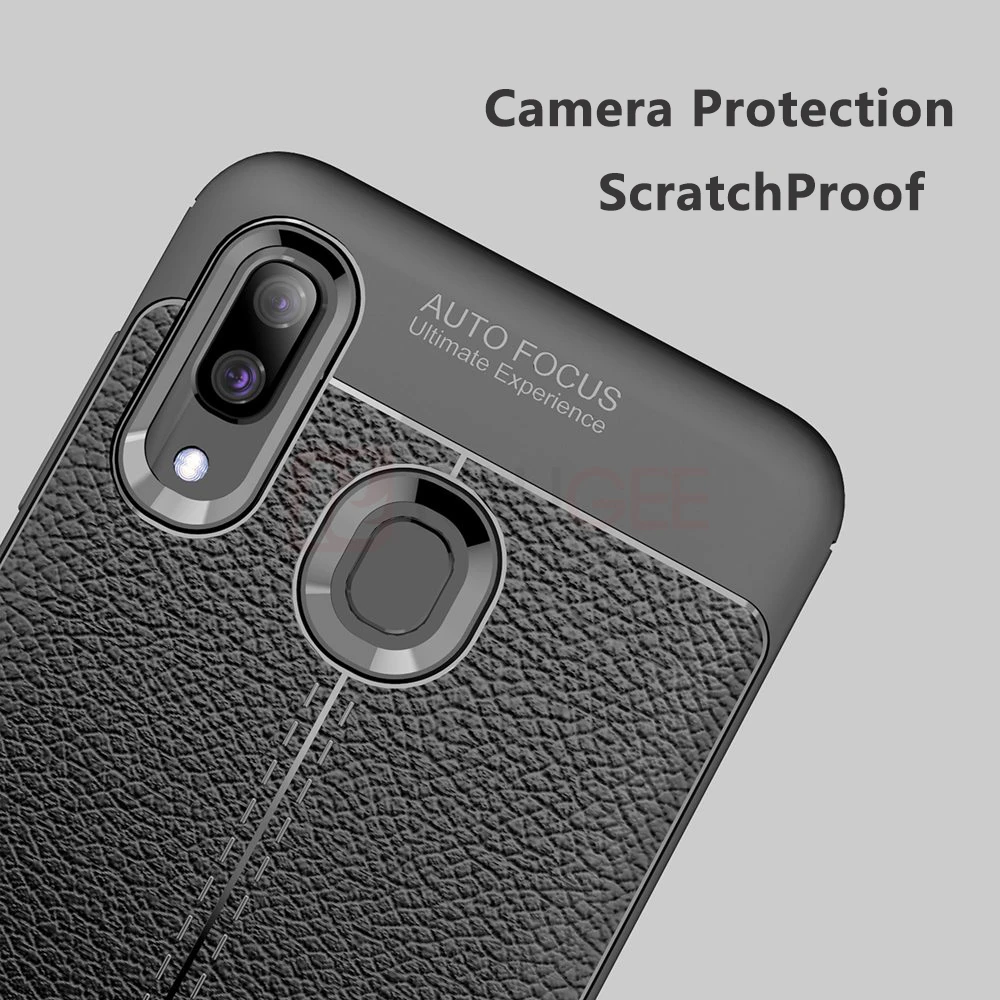 Чехол Raugee для samsung Galaxy A20 личи кожаный бампер Роскошный чехол из ТПУ и силикона чехол для samsung A40 A20 A30 A50 Funda чехол s
