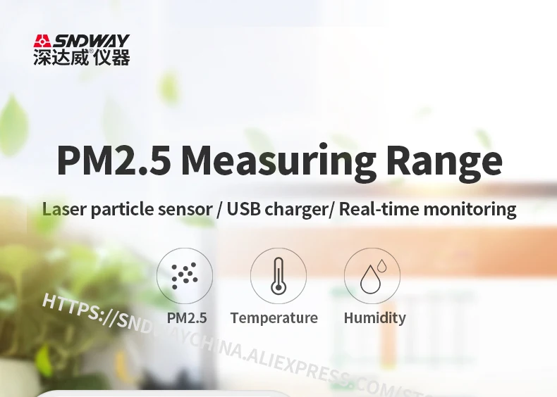 SNDWAY цифровой Мониторинг качества воздуха PM2.5 детектор метр тестер газа Monitor/газоанализатор/Температура влажности метр hotal дома