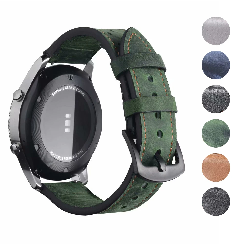 Для Samsung Gear S3 Frontier Classic Band 22 мм ремешок для часов из натуральной кожи мужчин и