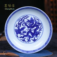 changwuju in jingdezheng dishes plates eco friendly pratos hand painted blue and white handmade porcelain bowl decorative plate