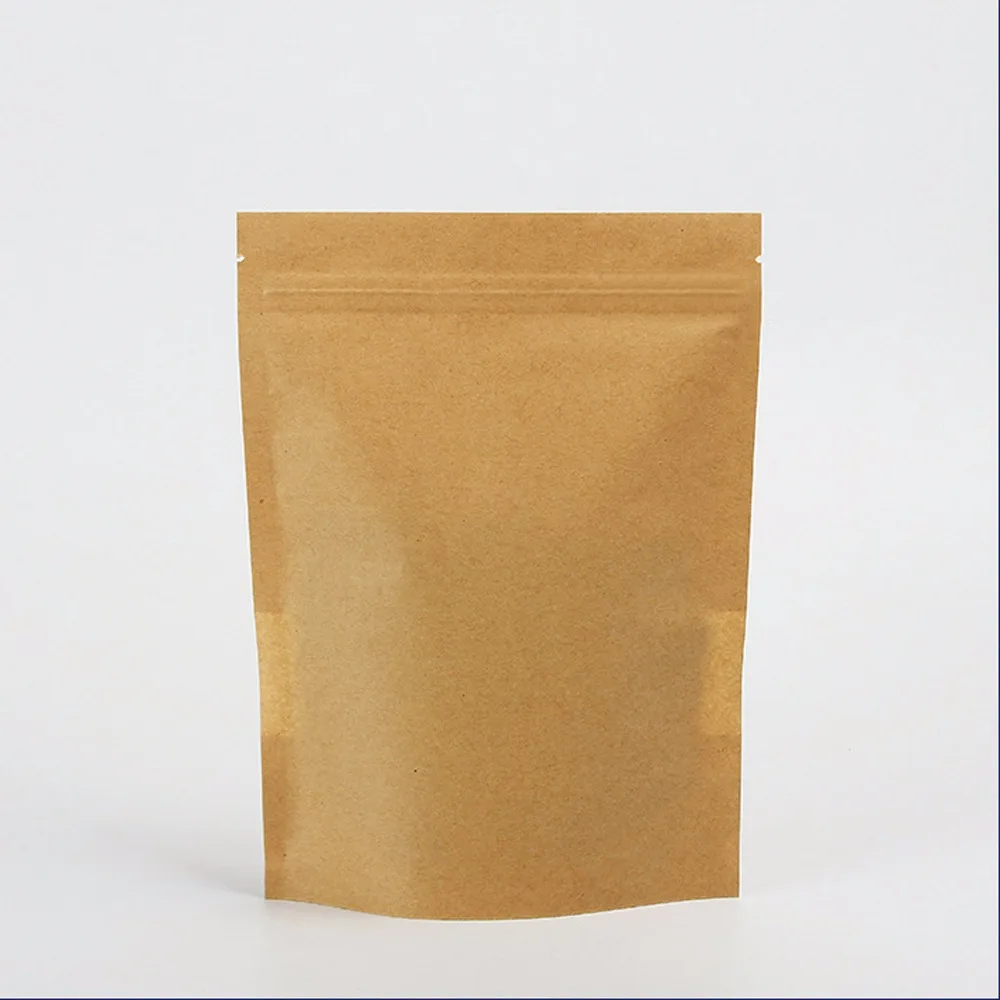 50 шт. пакеты с устойчивым дном из крафт бумаги мешки замка застежка молнии ясным