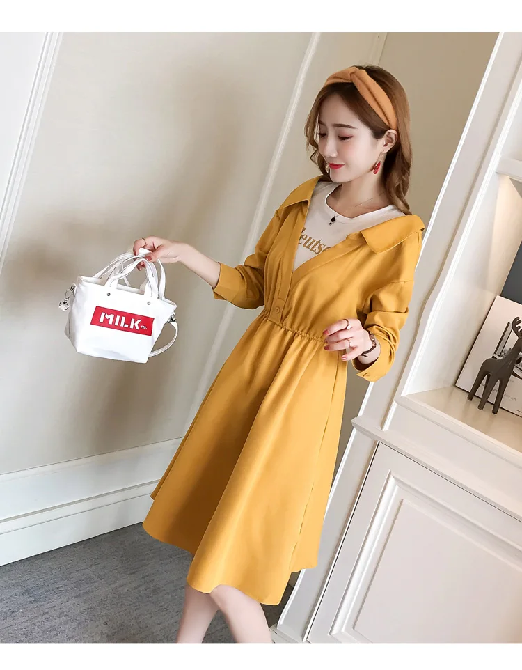 Новая весенне-осенняя одежда для грудного вскармливания для беременных женщин с принтом и длинным рукавом, платья для кормящих мам и кормящих мам Vestidos