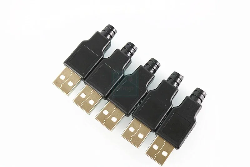 10 шт. 4-контактный разъем USB Type-A папа с черной пластиковой крышкой | Обустройство