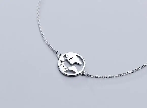 Оригинал INS оригинал. Серебряное ювелирное изделие с картой браслет-цепочка для