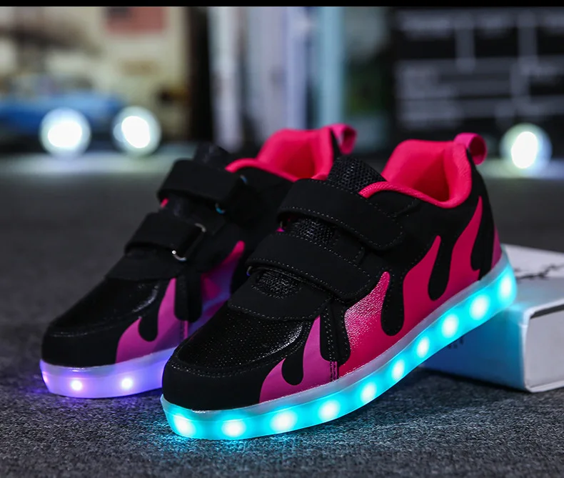 Size25-38 светящиеся Детские кроссовки с USB подсветкой; парусиновая обувь; Светящиеся кроссовки для мальчиков и девочек; красовки с подсветкой