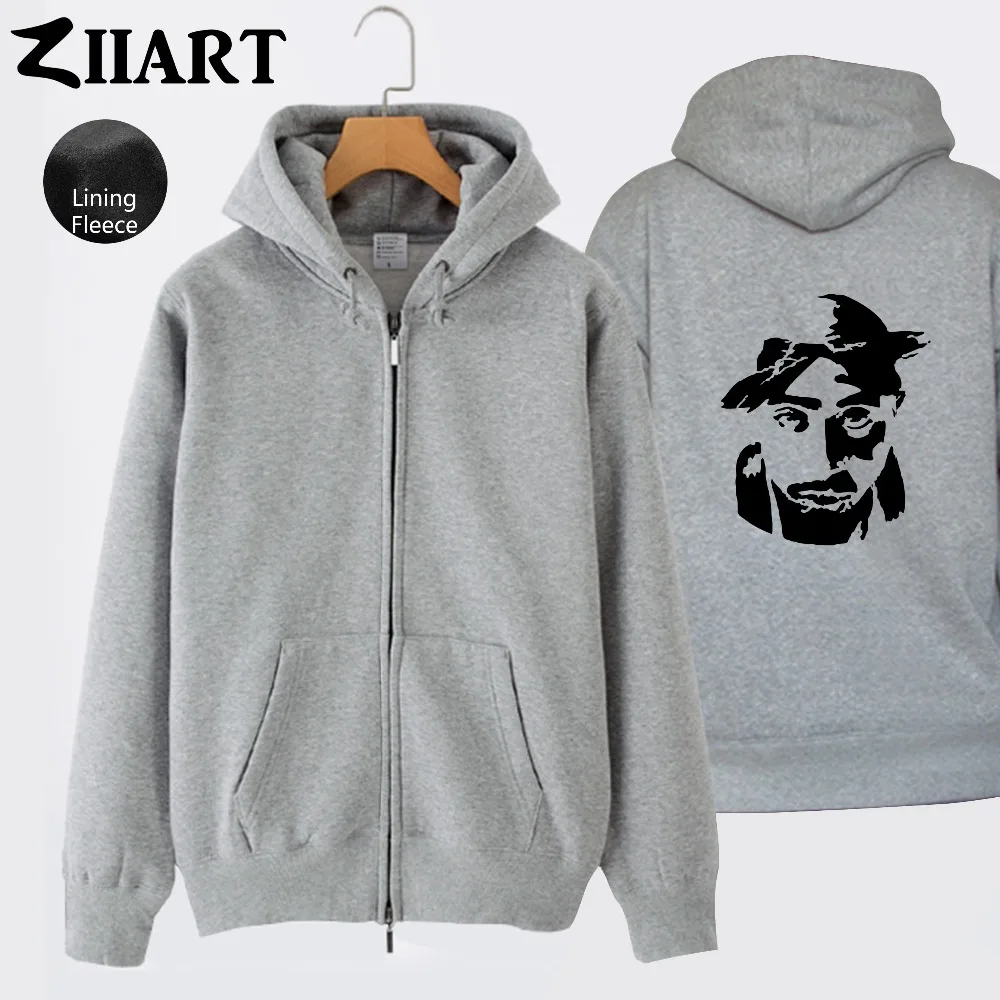 Парная одежда Tupac Shakur stencil 2Pac Makaveli для мужчин и мальчиков на молнии Осень-зима