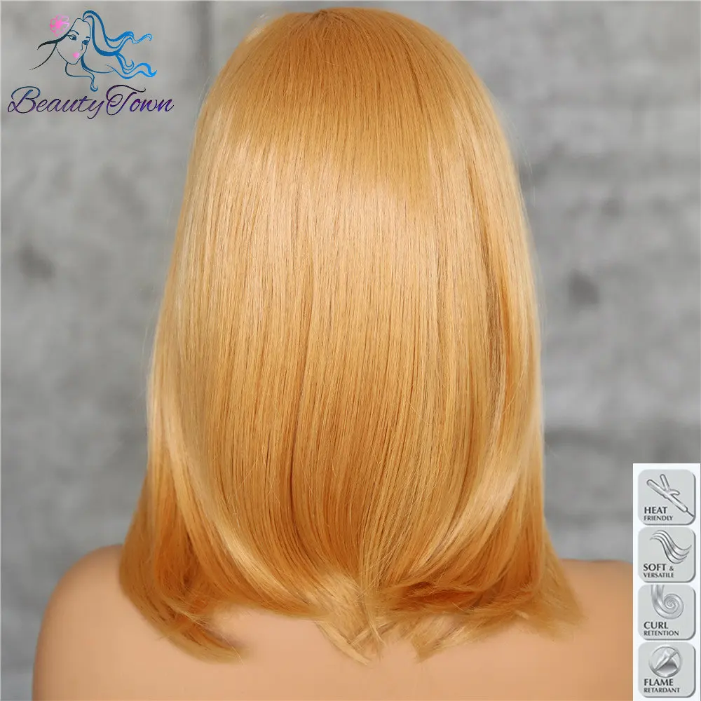 BeautyTown абрикосовый желтый 13x6 Количество кружева FreePart Futura термостойкий не запутывающийся Повседневный макияж слой синтетического кружева передний парик