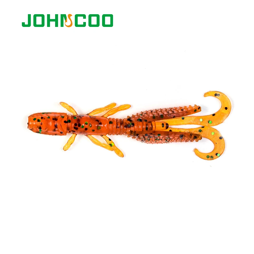 JOHNCOO 15 шт. Мягкие силиконовые рыболовные приманки 5,8 см 1,2 г джиг Вертлюг рыболовные черви для приманки креветки приманки, рыбалка мягкие приманки