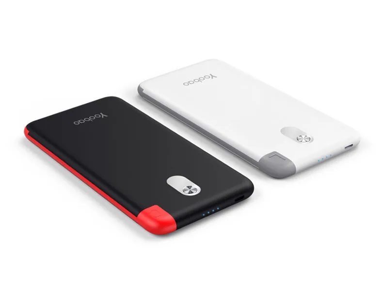 Yoobao 10000 мАч Встроенный кабель Мощность Bank Dual USB Вход внешний Батарея ультра тонкий Портативный Зарядное устройство для мобильного телефона