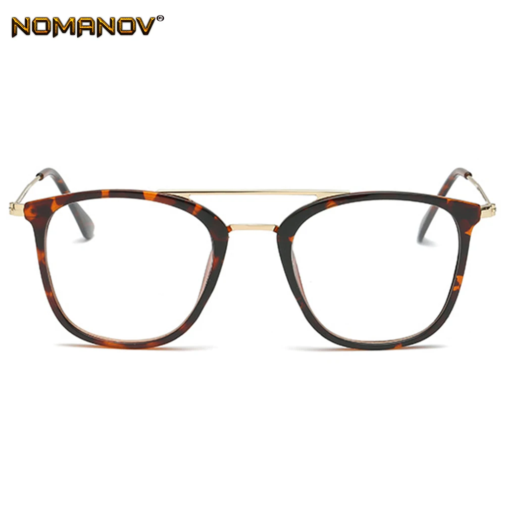 

2019 Rushed Double Bridge Oversized Eyeglasses Frame Classic Trend Spectacles With Optical Lenses Or Photochromic Gray / Brown