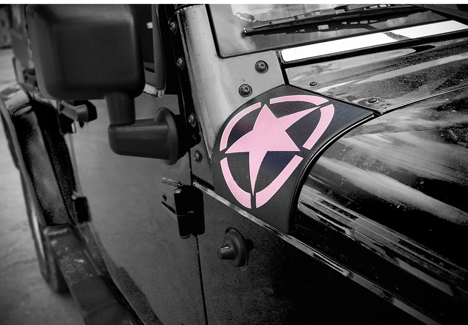 SHINEKA автомобильный стикер для Jeep Wrangler JK 2007- ABS Star авто вытяжки угол обёрточная Крышка для Jeep JK Wrangler аксессуары