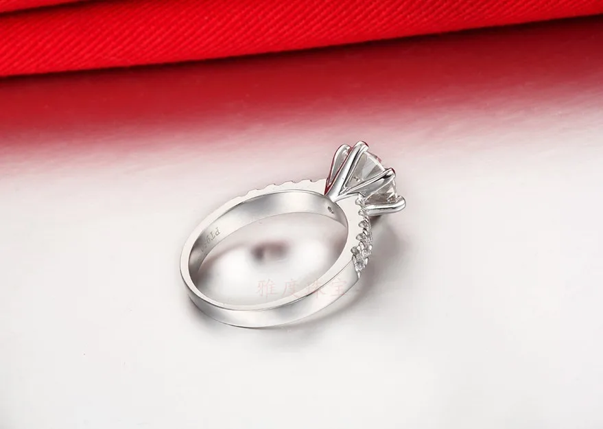 Тест Положительный бренд Moissanite 2CT алмазное обручальное кольцо с зубцами