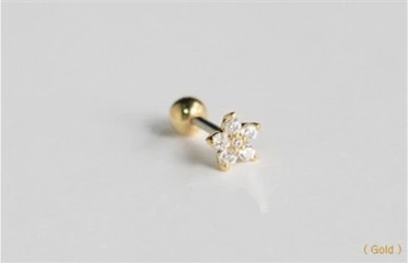1 piece gold S925 серебро серьги модные цветы винт серьги-гвоздики ASOS с милыми ушками bones ногтей сладкий свежий девушка серебряные серьги украшения - Окраска металла: 1 piece gold