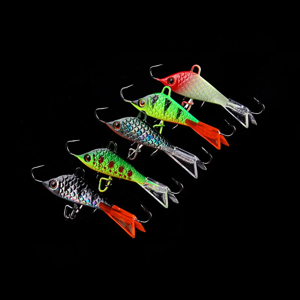 WALK FISH, 5 шт./лот, приманка для зимней подледной рыбалки, 50 мм, 7,3 г, искусственная приманка, леуррэ, балансир для рыбалки, карп, Walleye, щука - Цвет: 5PCS