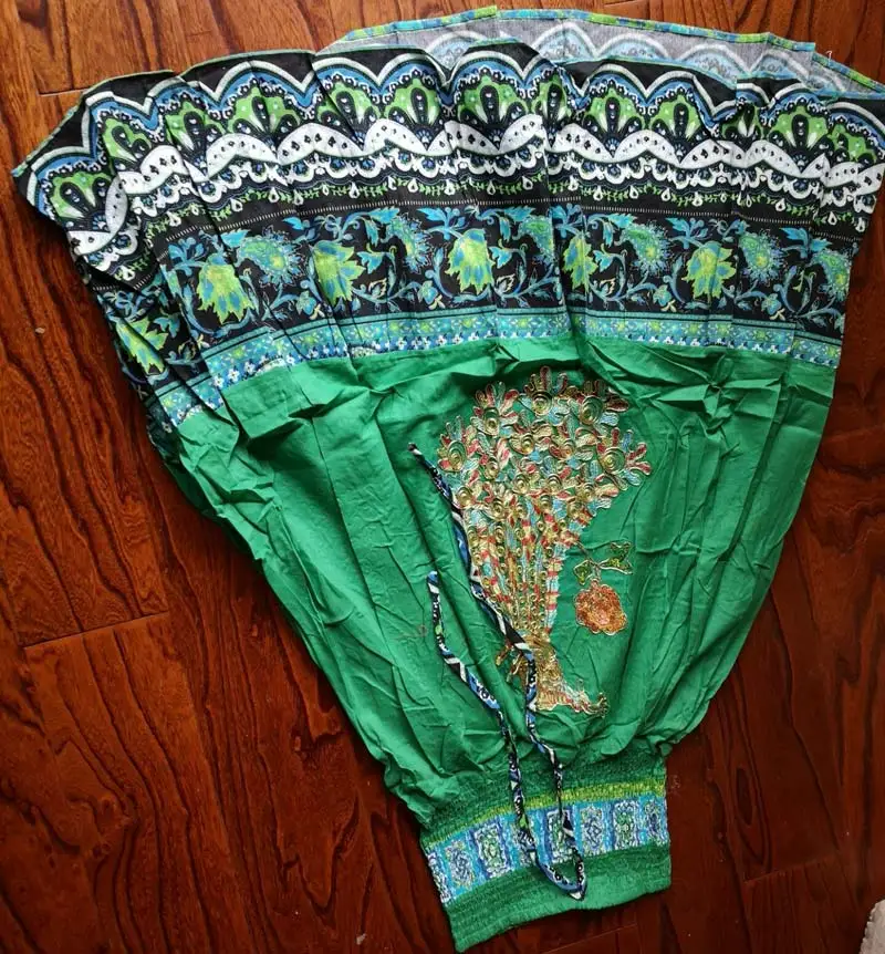 Зеленый Летние Повседневное Цыганский, Богемия BOHO хлопок Spani женские плиссированные длинные макси юбки для женщин - Цвет: Зеленый