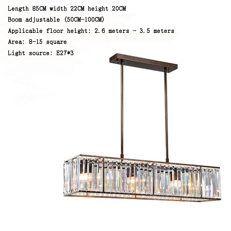 Jmmxiuz 3-light американская винтажная Ретро хрустальная люстра освещение для столовой Ресторан подвесной железный стержень подвесной светильник
