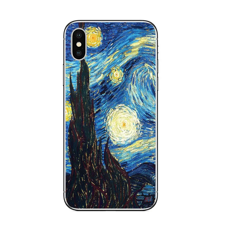 Чехол для телефона с рисунком Ван Гога, мягкий ТПУ чехол для iphone 8, 7, 6 PLUS, 5 X, XR, XS, MAX, 6 S, 5S, SE, чехол для портретов Ван Гога, s
