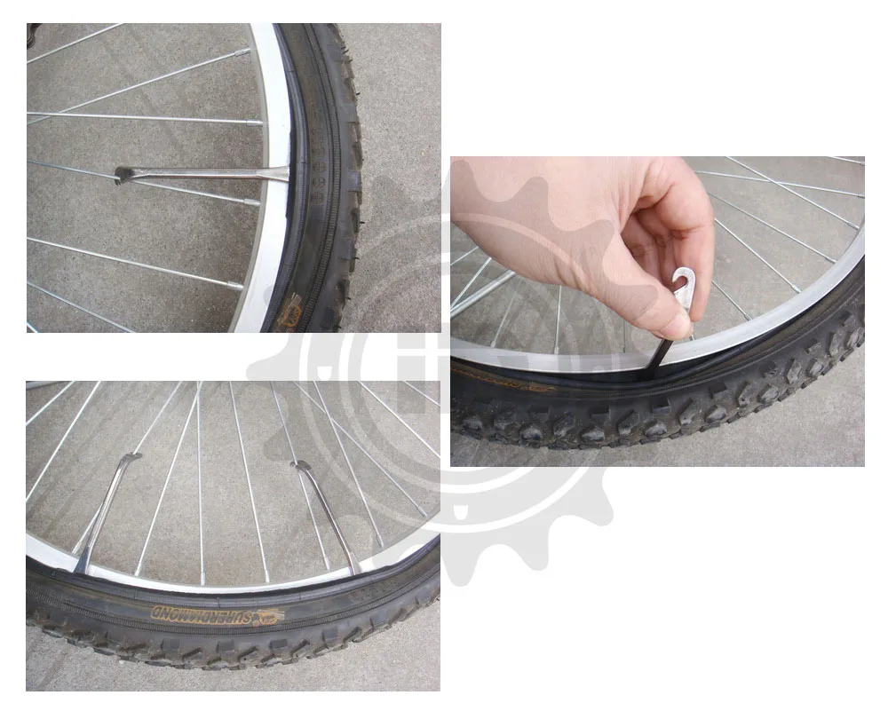 BIKEIN-2 шт. стальной изогнутый рычаг для шин, инструмент для ремонта проколов, 95 мм, инструменты для ремонта велосипедных шин, 18 г