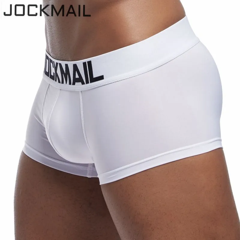 JOCKMAIL, фирменное Мужское нижнее белье, ледяной шелк, крутые Дышащие Боксеры Cuecas, мужские боксеры, мужские боксеры, шорты для геев, мужские трусы, calzoncillos