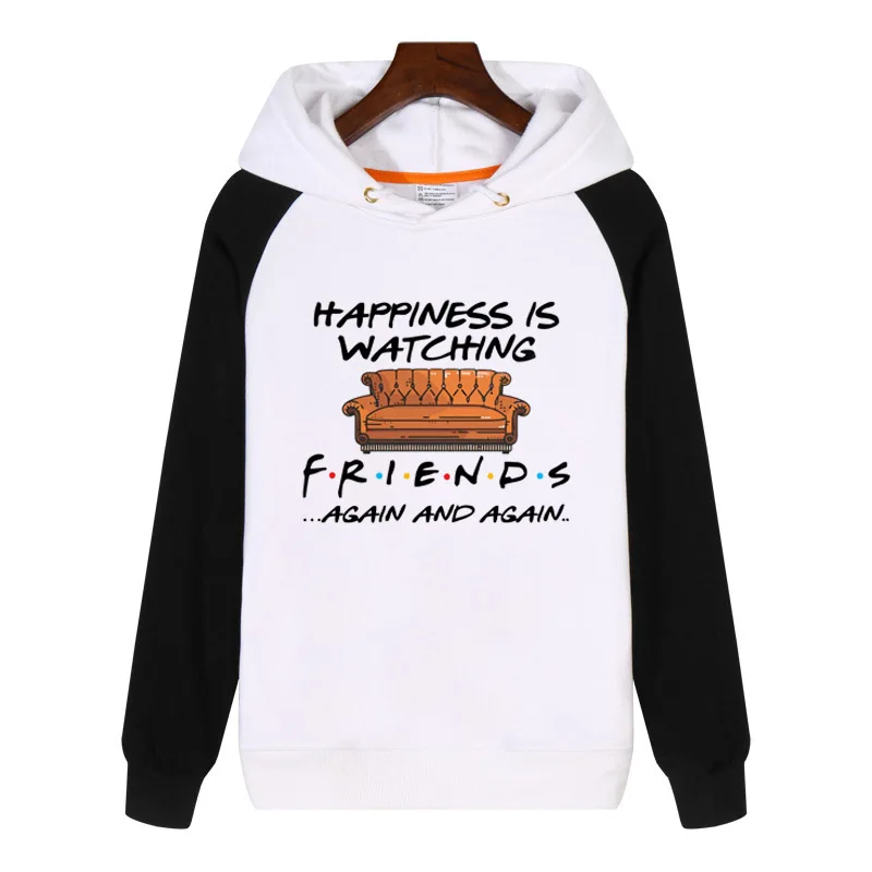 Толстовки с капюшоном happiness is watching tv Show friends модные мужские и женские свитшоты