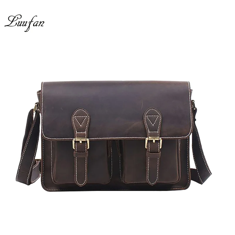 Для мужчин Винтаж 13 &quotноутбук натуральная кожа сумка из плотной коровьей кожи