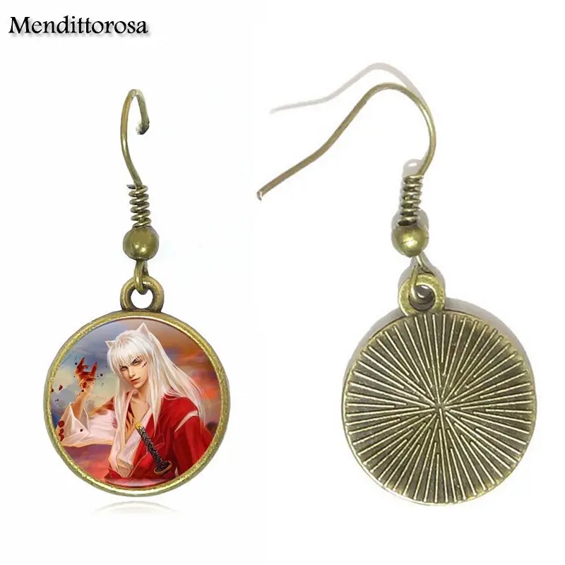 Винтажные антикварные стеклянные серьги клипсы Mendittorosa из бронзы/серебра/золота