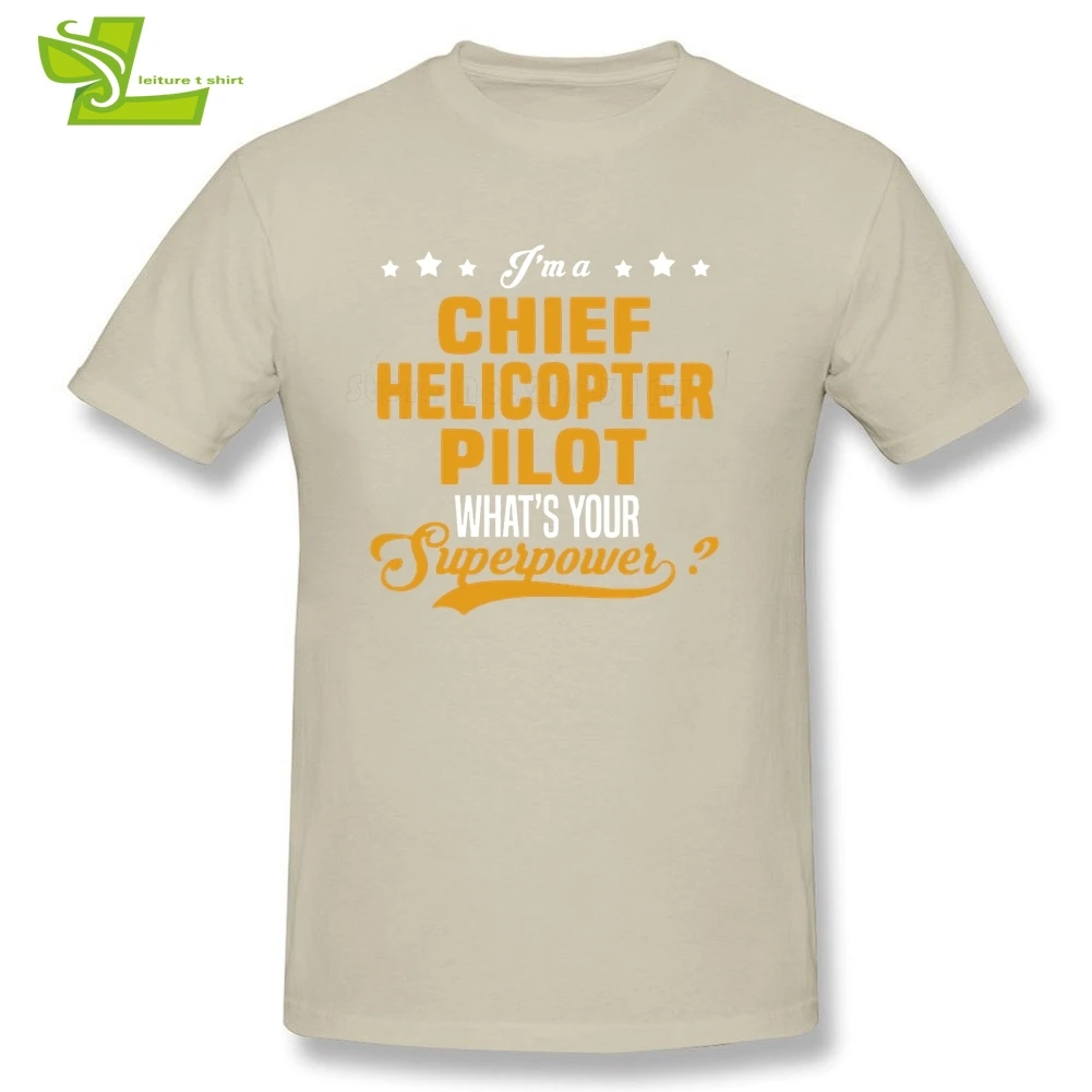 Chief Helicopter Pilot T Shirt Men's Summer 100% Cotton Cheap Tee Male Newest Big Tops Popular Loose Dad | Мужская одежда