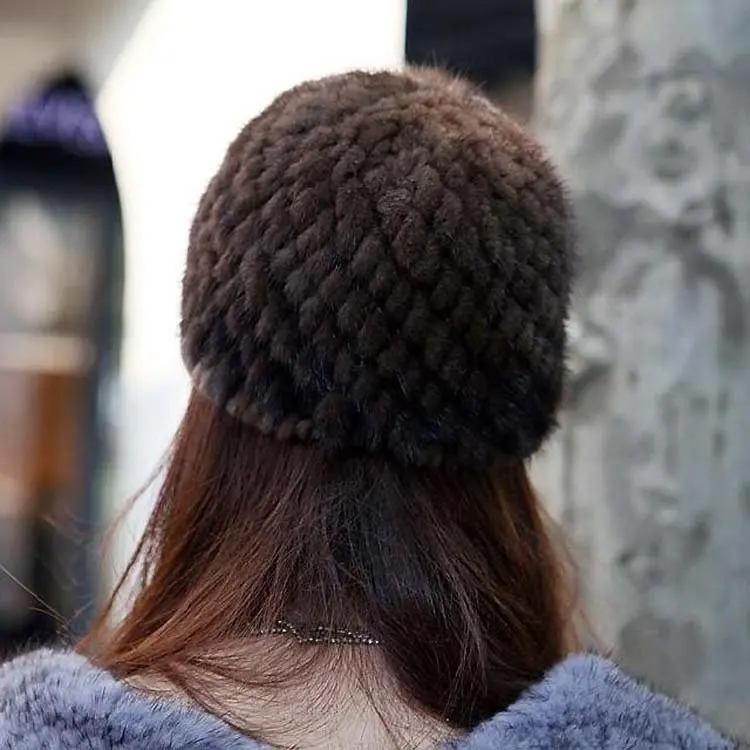 100% европейская норковая вязаная шапка/шапка * BE1245|knitted cap|cap knittedhat hat |