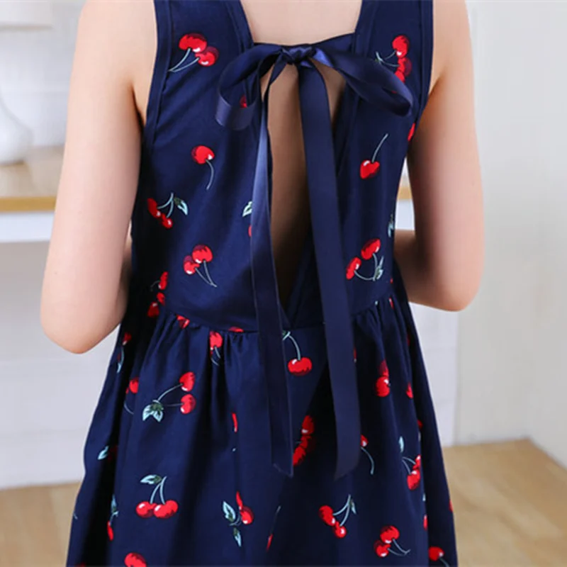 Summer Children Kids Girl Sleeveless Dress Teens Backless With Bowknot 4-12 Year Old Dresses Vestidos | Детская одежда и обувь