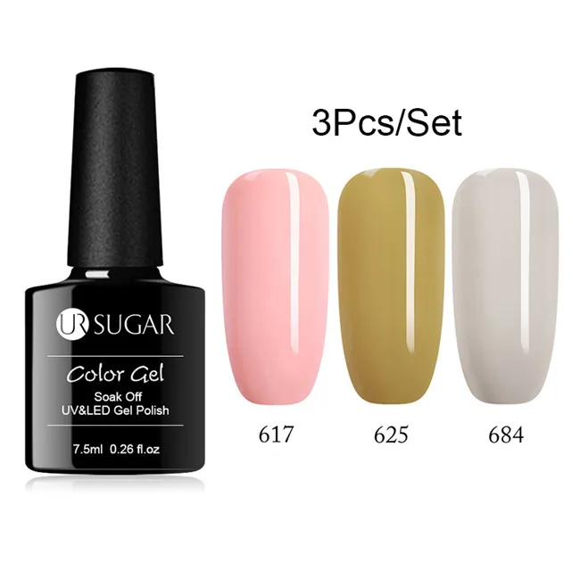 3Psc 7 UR SUGAR 2 шт./компл. гель лак для ногтей Гибридный лак es набор для полировки ногтей Полупостоянный летний цвет отмачиваемый Гель-лак - Цвет: 3Psc 7