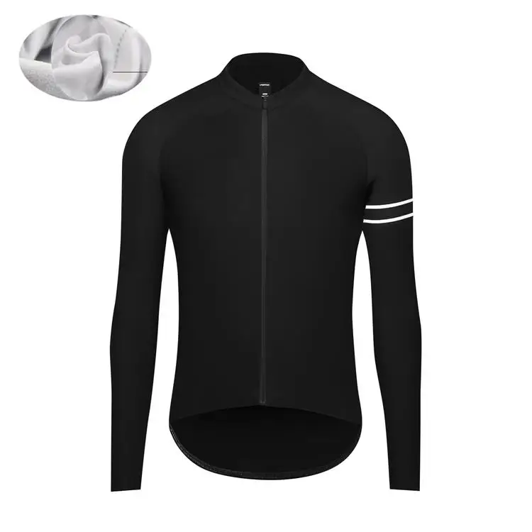 Fleece Jersey Зимний термальный флис мужской велосипед с длинным рукавом Велоспорт Джерси одежда профессиональная команда открытый горный дорожная форма велосипедный Триатлон - Цвет: Fleece Jersey