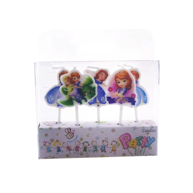 Sofia-5pcs 5 шт., украшение торта Маша и Медведь, детская мультяшная свеча с днем рождения, праздничные принадлежности для торта, детский подарок для топпера, кекса - Цвет: Sofia-5pcs